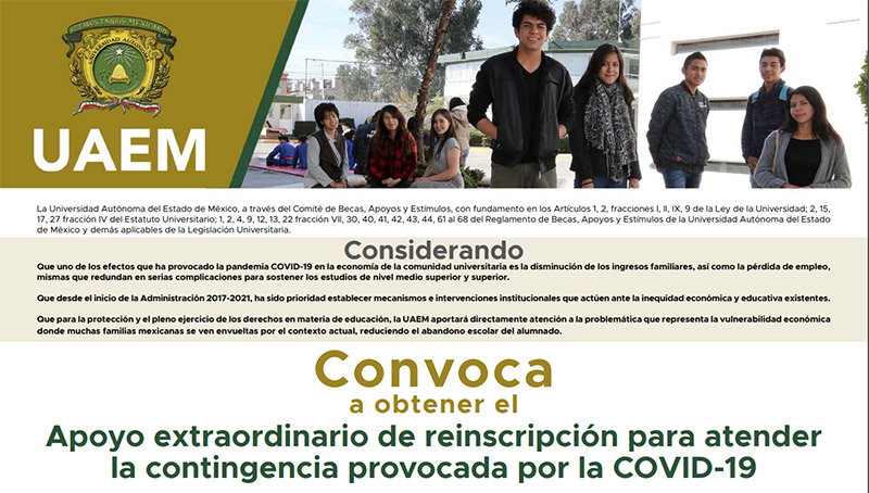 Apoyo extraordinario de reinscripción para atender la contingencia provocada por la COVID-19