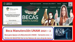 Beca para Apoyo a la Manutención UNAM 2021-2