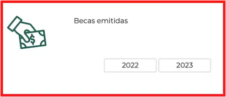 Sección de Becas Emitidas en el Buscador de Estatus